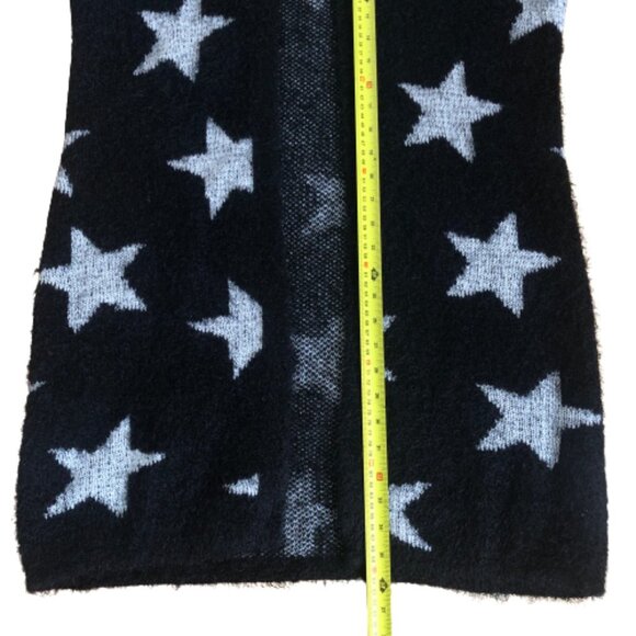 Torrid Star long Cardigan Sweater Fuzzy Black & silver Sz 00 - Picture 13 of 16